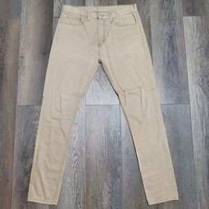 Levis 508 Slim Tapered Tan Khaki Jeans 34x34